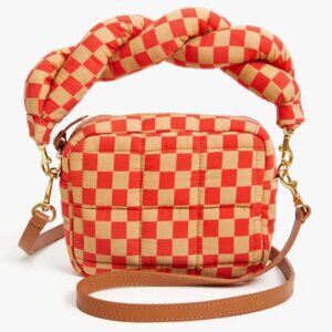 Clare V red and cream shoulder bag